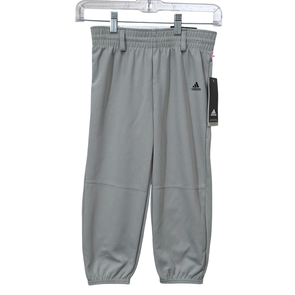 Adidas Baseball Pants Kids Youth Small Gray Climalite Performance Soil Release